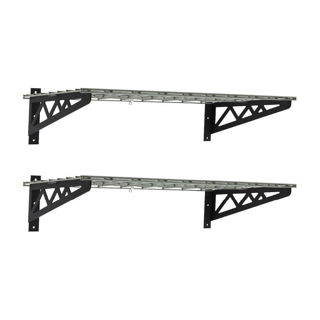 18" x 36" Wall Shelves (Two Pack with Hooks)-Wall Mounted Storage-Grease Monkey Garage