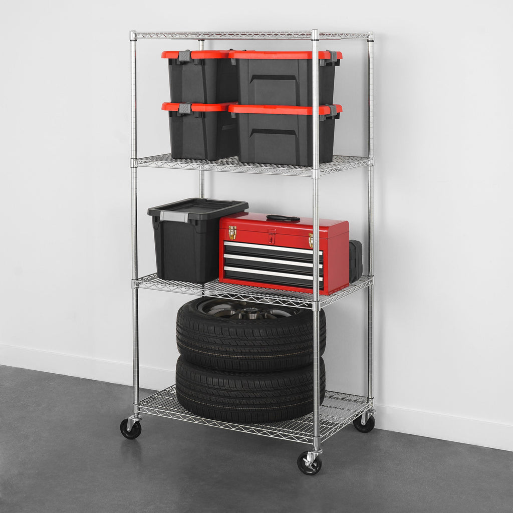 24" x 36" x 72" 4-Tier Wire Rack-Wire Shelving-Grease Monkey Garage