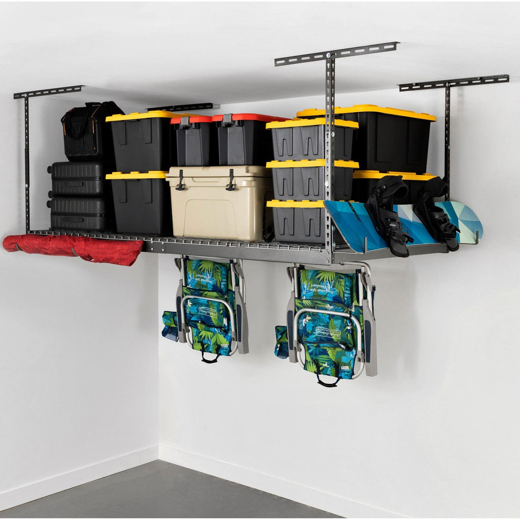 4' x 8' Overhead Garage Storage Bundle w/ 5 Bins (Yellow)-Overhead Storage-Grease Monkey Garage