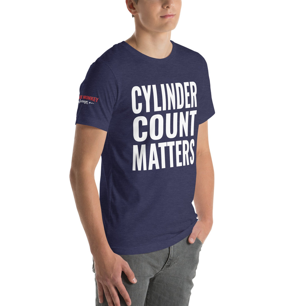 Cylinder Count Matters Unisex T-Shirt-Grease Monkey Garage