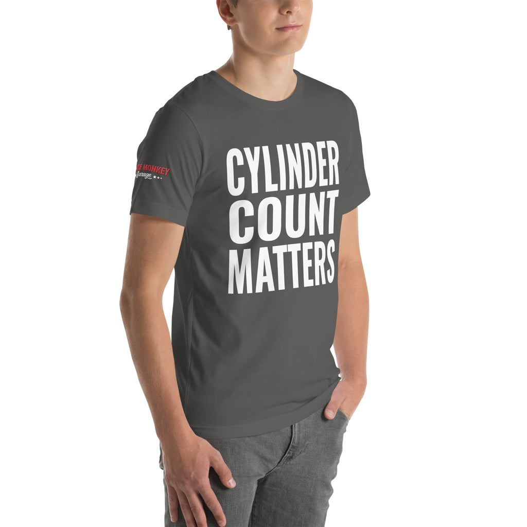 Cylinder Count Matters Unisex T-Shirt-Grease Monkey Garage