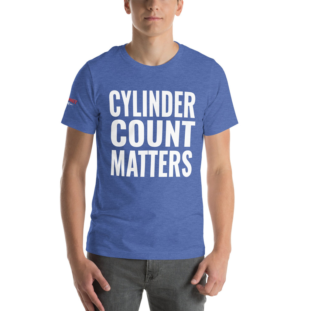 Cylinder Count Matters Unisex T-Shirt-Grease Monkey Garage