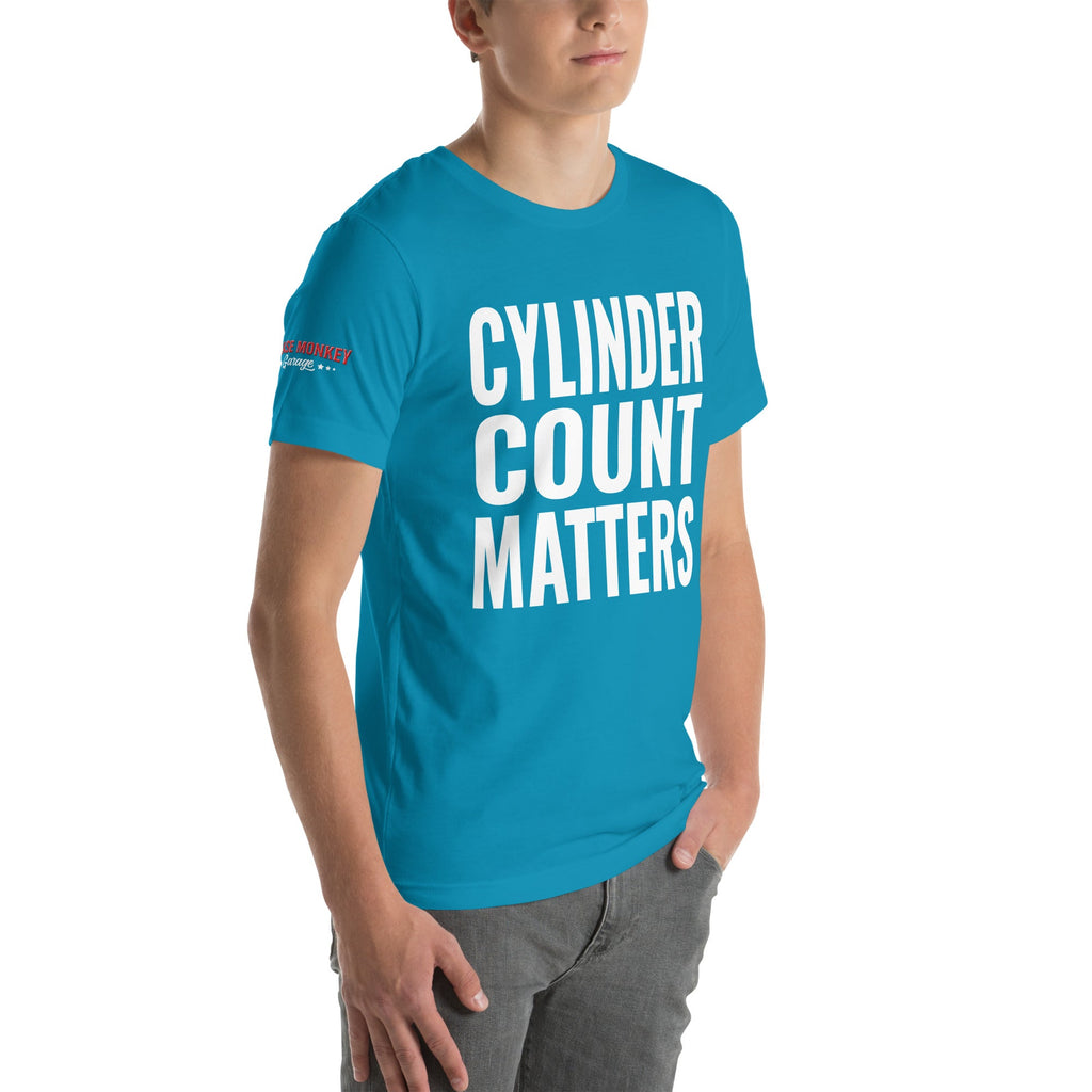 Cylinder Count Matters Unisex T-Shirt-Grease Monkey Garage