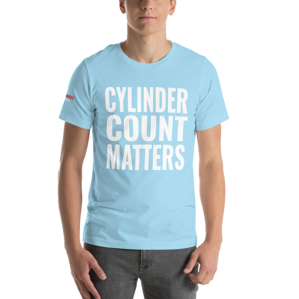 Cylinder Count Matters Unisex T-Shirt-Grease Monkey Garage