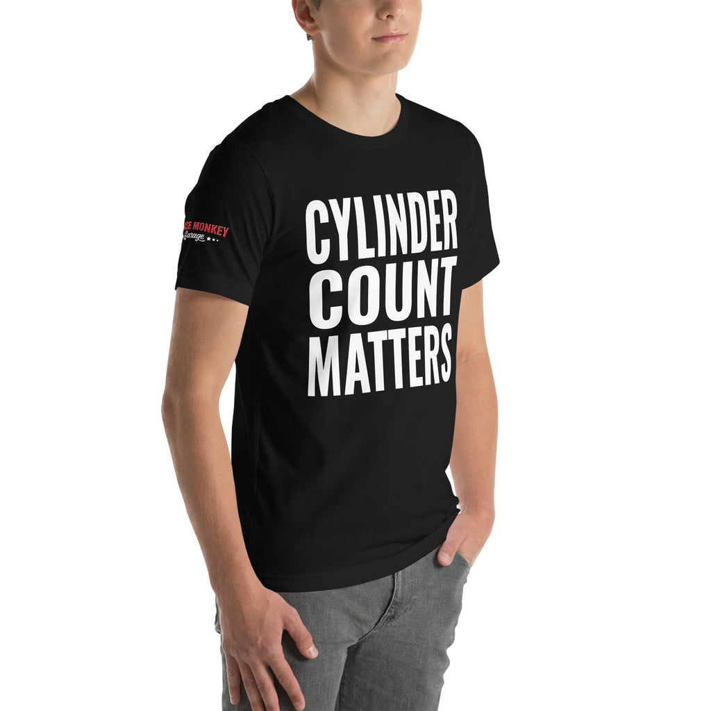 Cylinder Count Matters Unisex T-Shirt-Grease Monkey Garage