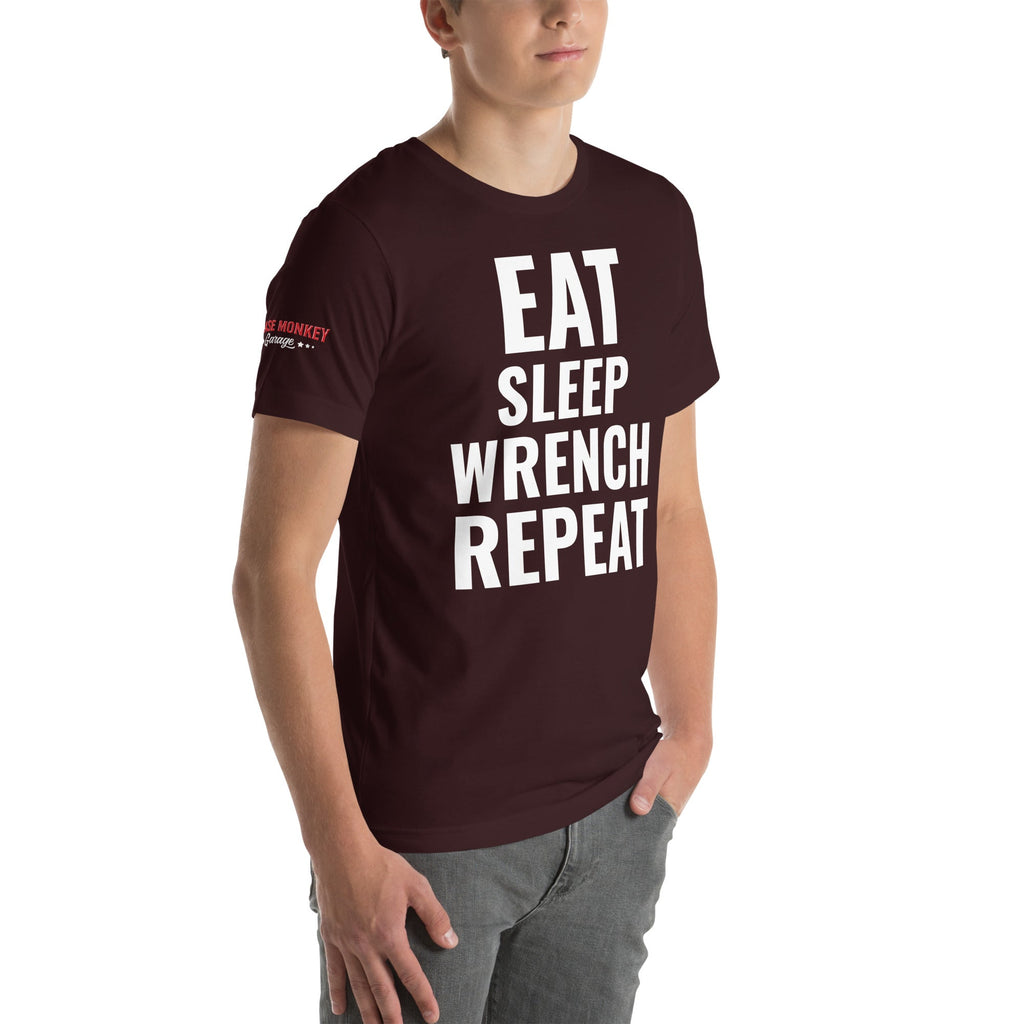 Eat Sleep Wrench Repeat Unisex T-Shirt-Grease Monkey Garage