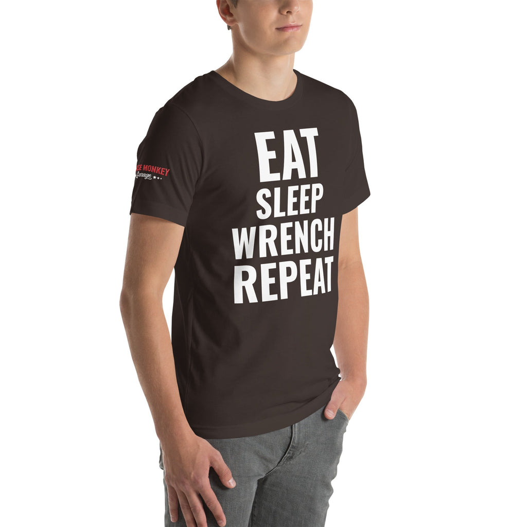 Eat Sleep Wrench Repeat Unisex T-Shirt-Grease Monkey Garage