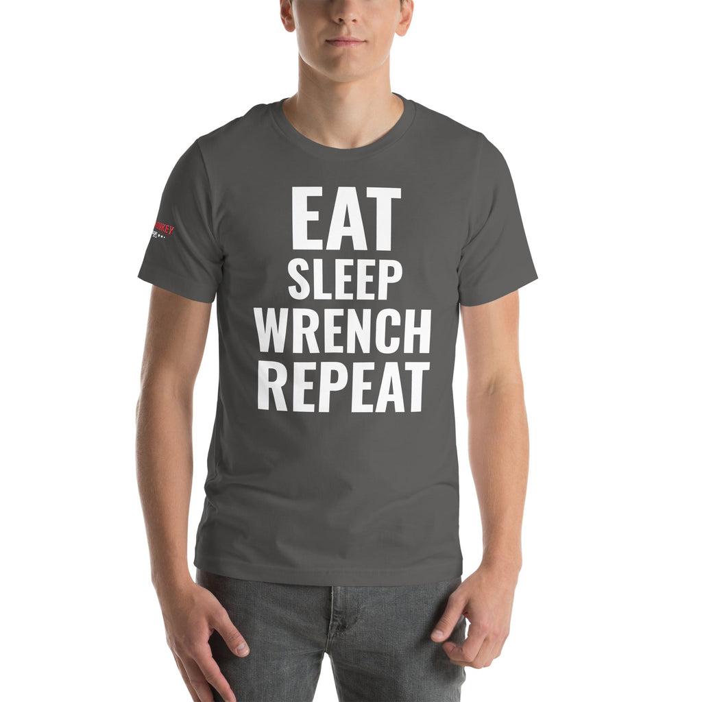 Eat Sleep Wrench Repeat Unisex T-Shirt-Grease Monkey Garage