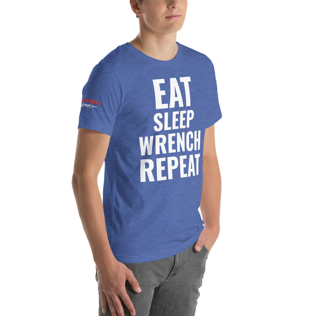 Eat Sleep Wrench Repeat Unisex T-Shirt-Grease Monkey Garage