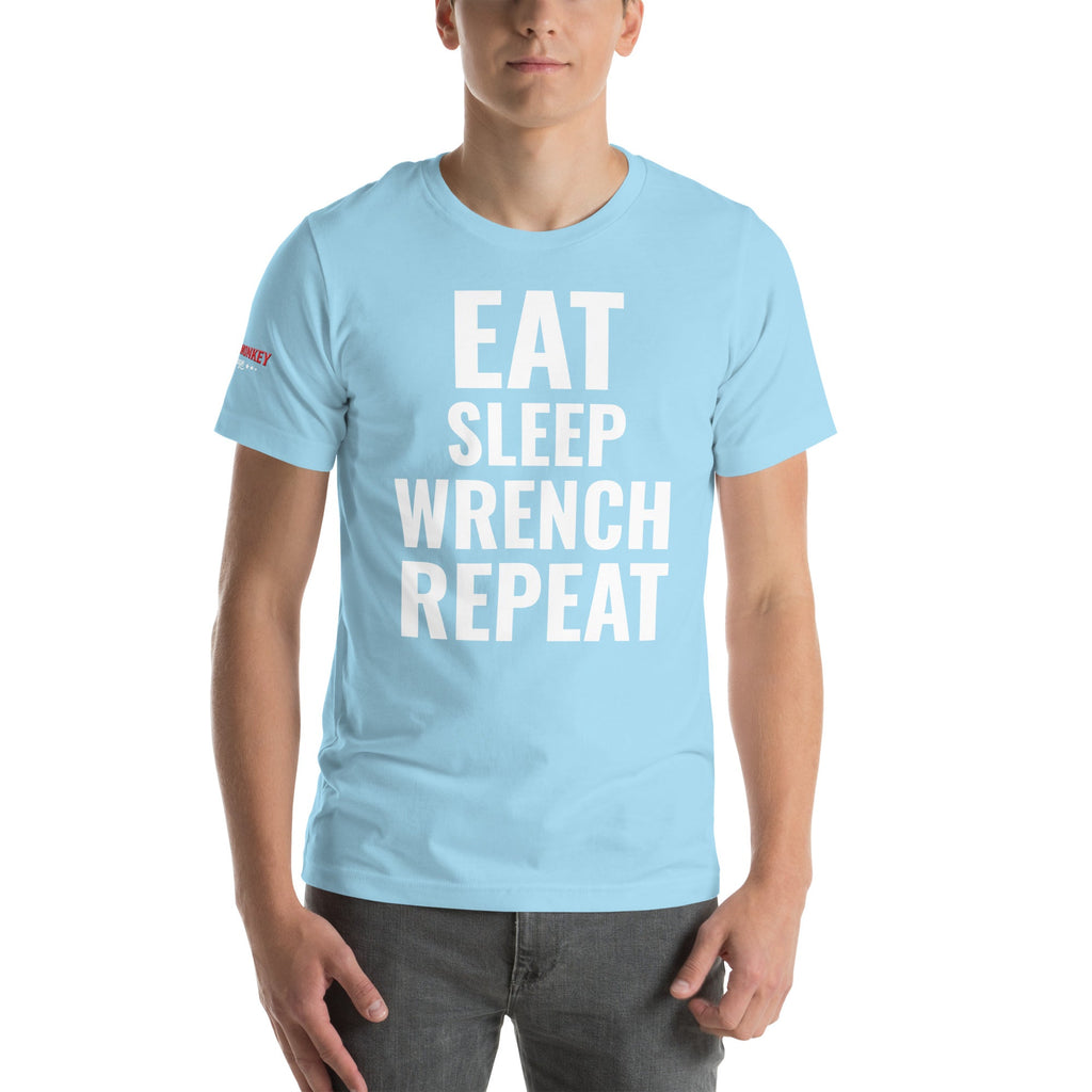 Eat Sleep Wrench Repeat Unisex T-Shirt-Grease Monkey Garage