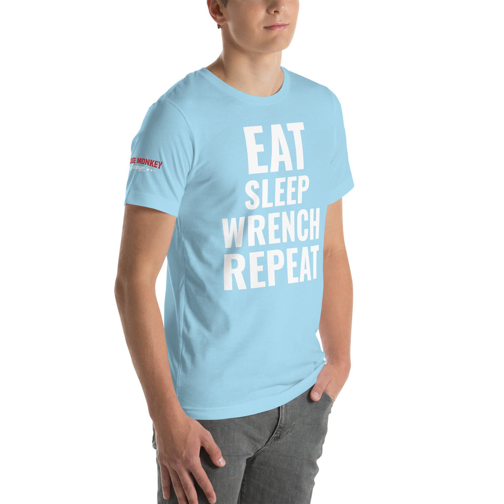 Eat Sleep Wrench Repeat Unisex T-Shirt-Grease Monkey Garage