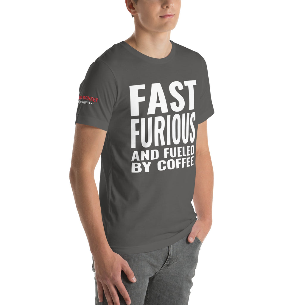 Fast Furious and Fueled by Coffee Unisex T-Shirt-Grease Monkey Garage