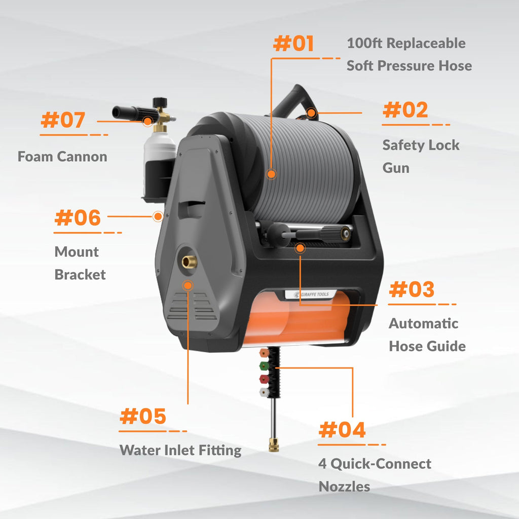 Grandfalls Retractable Pressure Washer PRO-Retractable Pressure Washer-Grease Monkey Garage