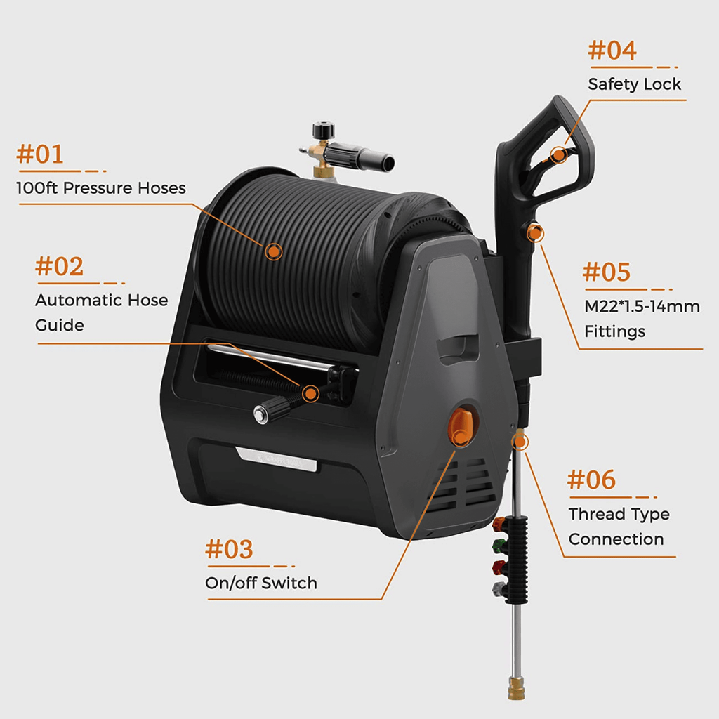 Grandfalls Retractable Pressure Washer-Retractable Pressure Washer-Grease Monkey Garage