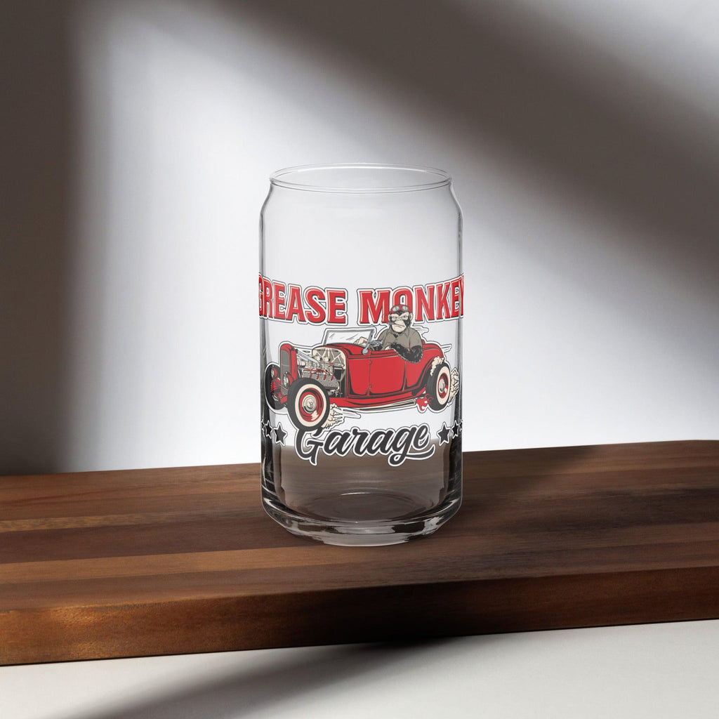 Grease Monkey Garage Can Shaped Glass-Grease Monkey Garage