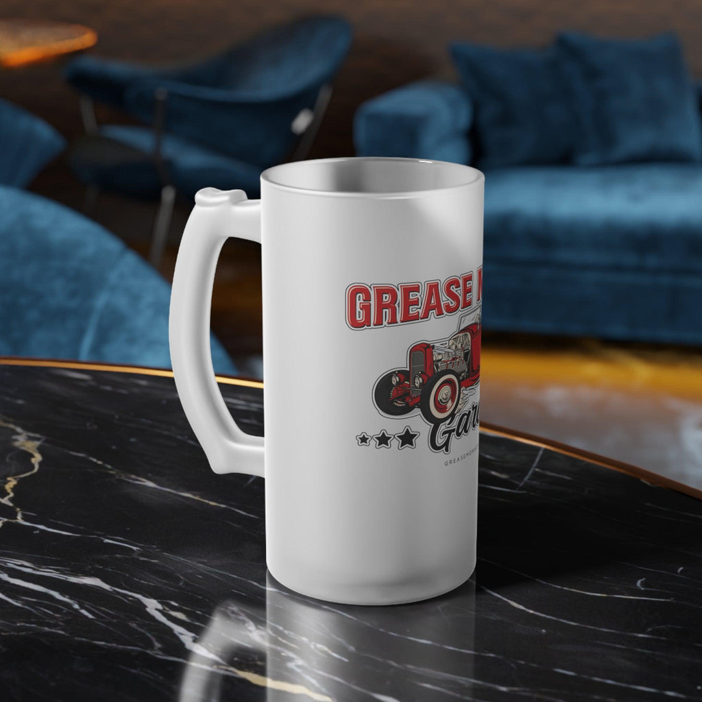 Grease Monkey Garage Frosted Glass Beer Mug-Mug-Grease Monkey Garage