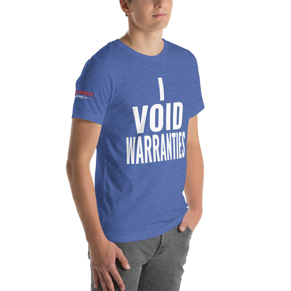 I Void Warranties Unisex T-Shirt-Grease Monkey Garage