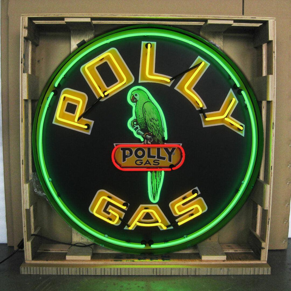 Polly Gasoline Neon Sign in Steel Can (36")-Neon Signs-Grease Monkey Garage