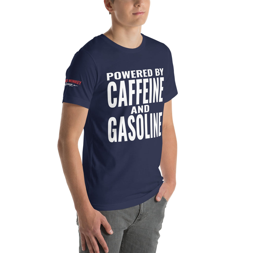 Powered By Caffeine and Gasoline Unisex T-Shirt-Grease Monkey Garage