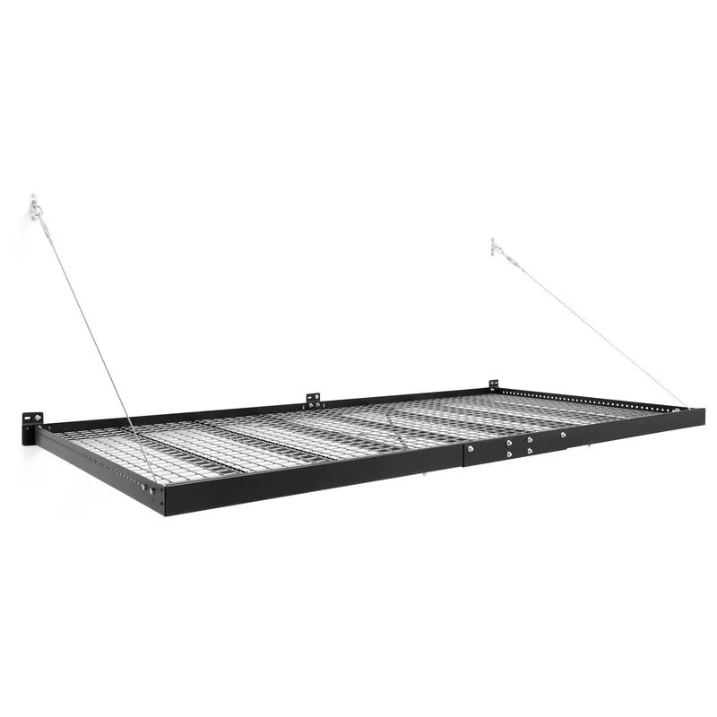 Pro Series 4 ft. x 8 ft. Wall Mounted Steel Shelf in Black (Set of 2)-Grease Monkey Garage