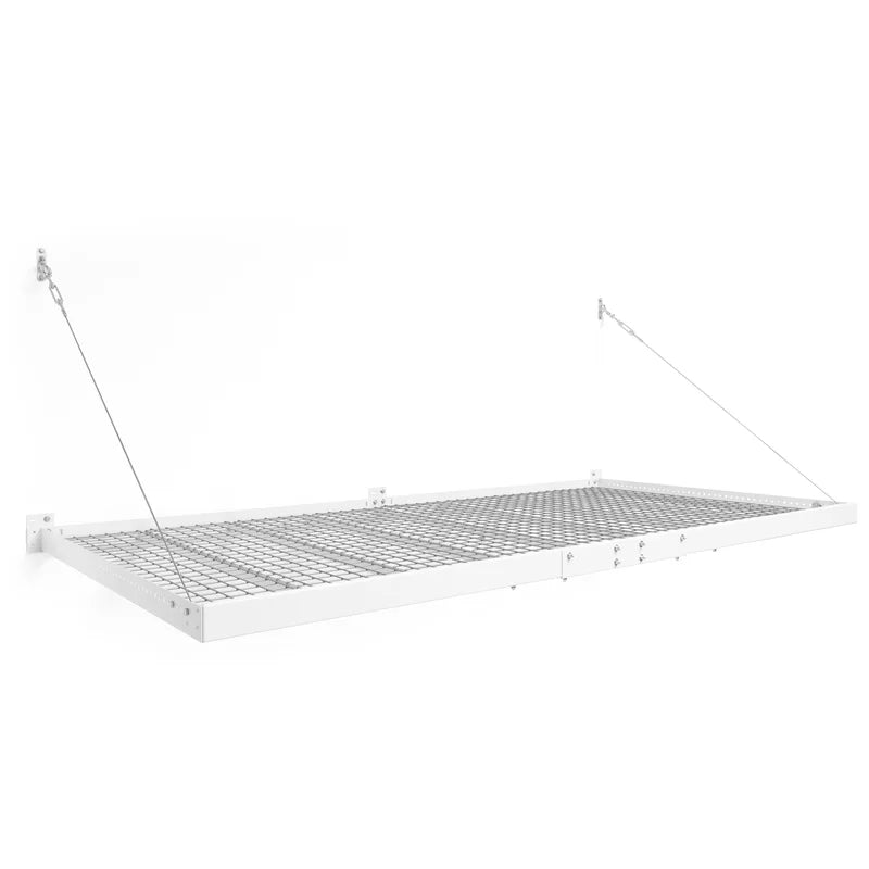 Pro Series 4 ft. x 8 ft. Wall Mounted Steel Shelf in White (Set of 2)-Grease Monkey Garage