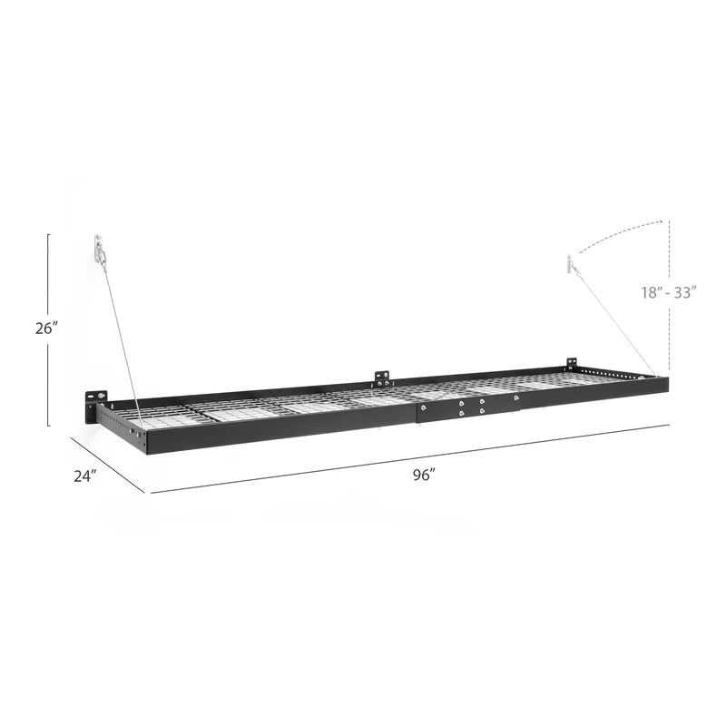 Pro Series Black 4x8ft and 2x8ft Wall Mounted Shelf-Grease Monkey Garage