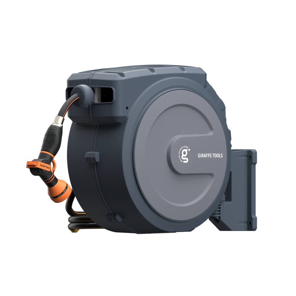 Retractable Garden Hose Reel-1/2in-130ft-Retractable Garden Hose Reel-Grease Monkey Garage