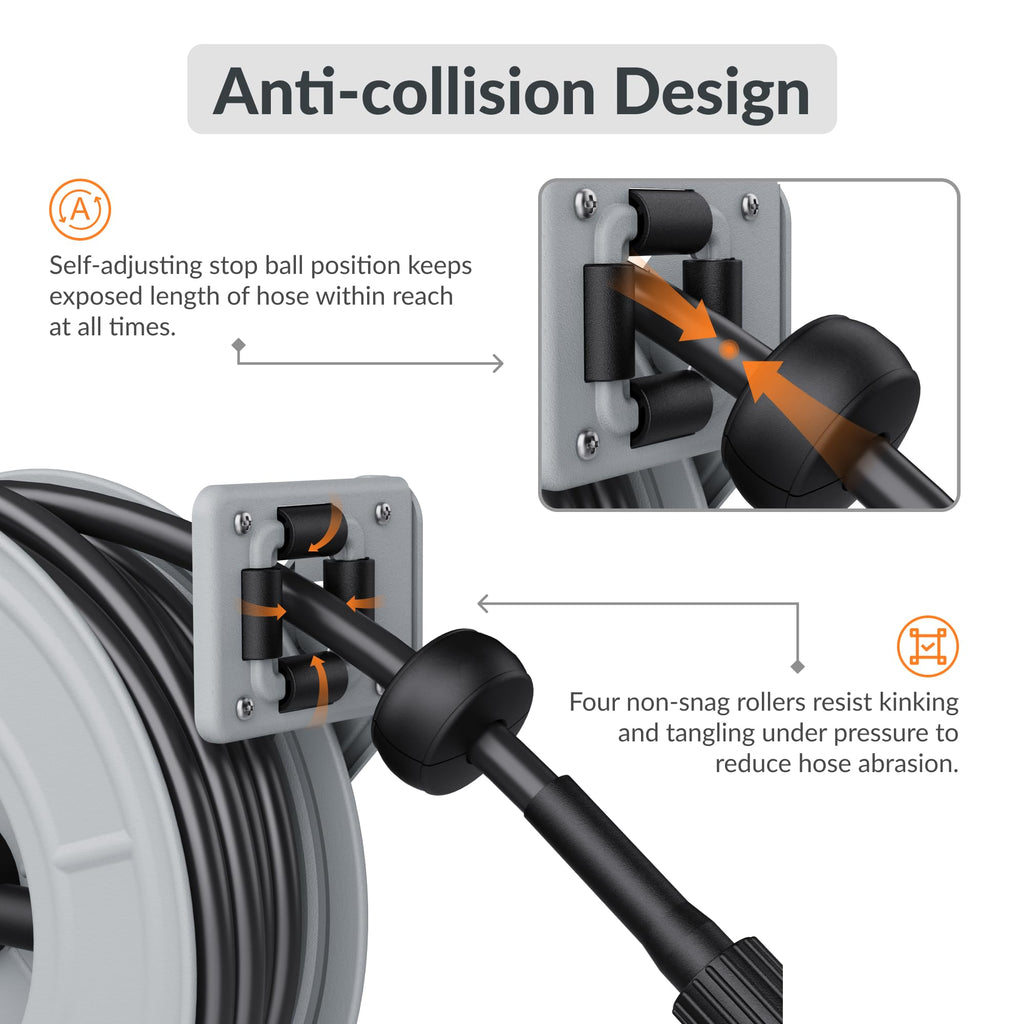 Retractable Pressure Hose Reel-1/4in-Retractable Pressure Hose Reel-Grease Monkey Garage