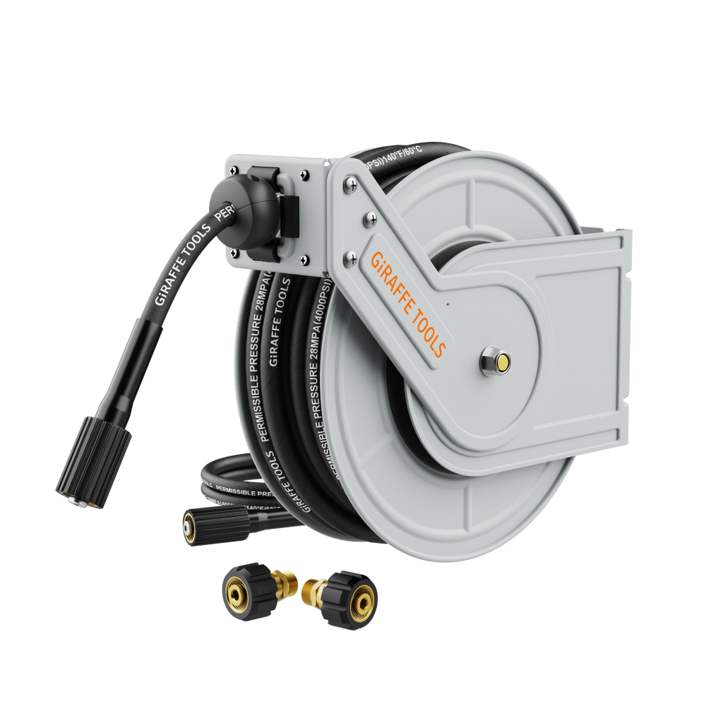 Retractable Pressure Hose Reel-1/4in-Retractable Pressure Hose Reel-Grease Monkey Garage