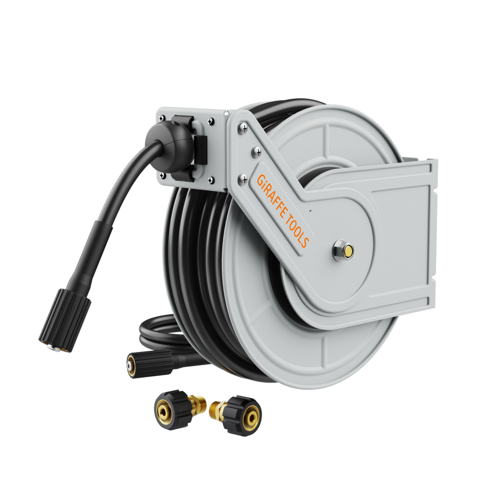 Retractable Pressure Hose Reel-1/4in-Retractable Pressure Hose Reel-Grease Monkey Garage