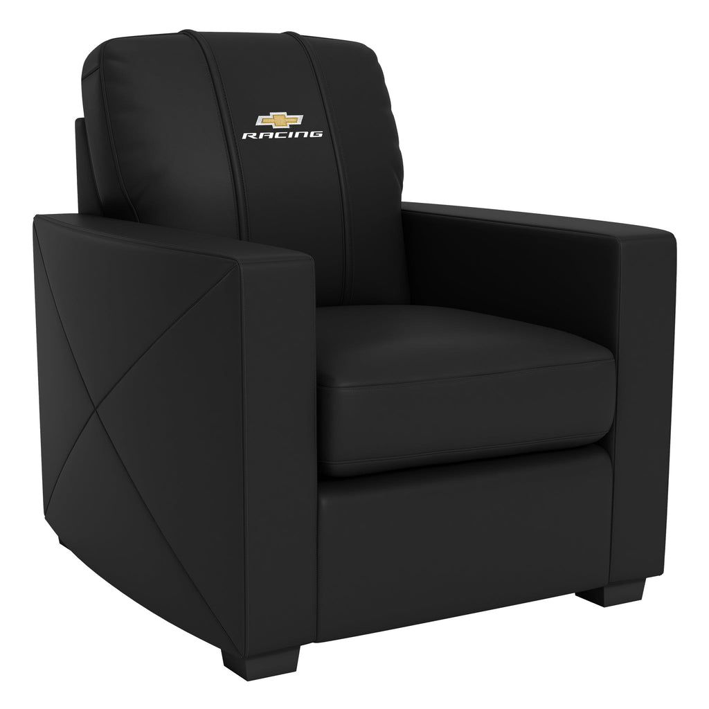 Silver Club Chair with Chevy Racing Logo-General Motors-Grease Monkey Garage