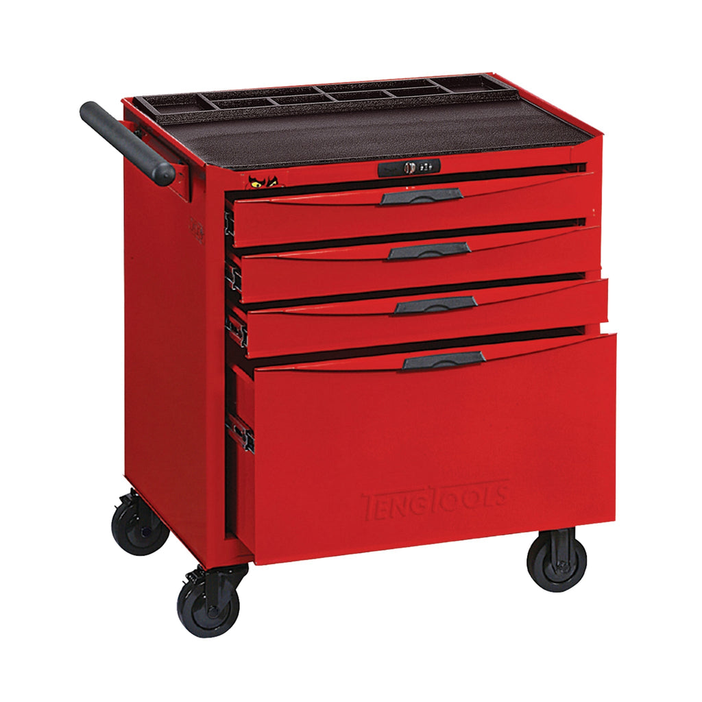 Teng Tools 4 Drawer Heavy Duty Roller Cabinet Tool Chest / Wagon - TCW804N-Tool Storage-Grease Monkey Garage