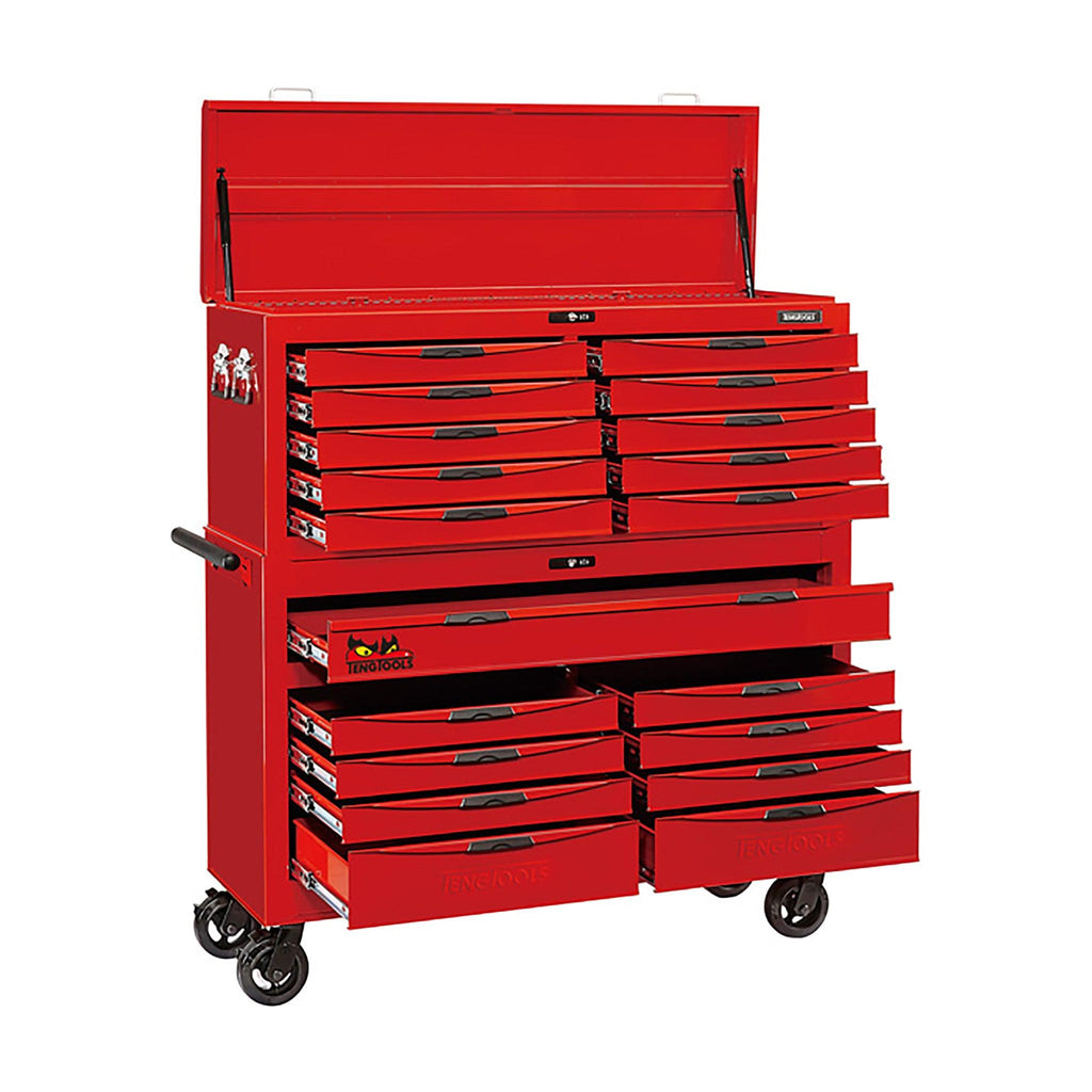 Teng Tools 8 Series 53 Inch 9 Drawer Roller Cabinet And 10 Drawer Top Box - TCW809N-Tool Storage-Grease Monkey Garage