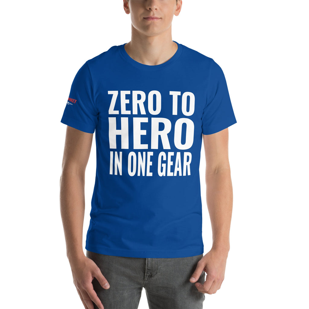 Zero to Hero in One Gear Unisex T-Shirt-Grease Monkey Garage