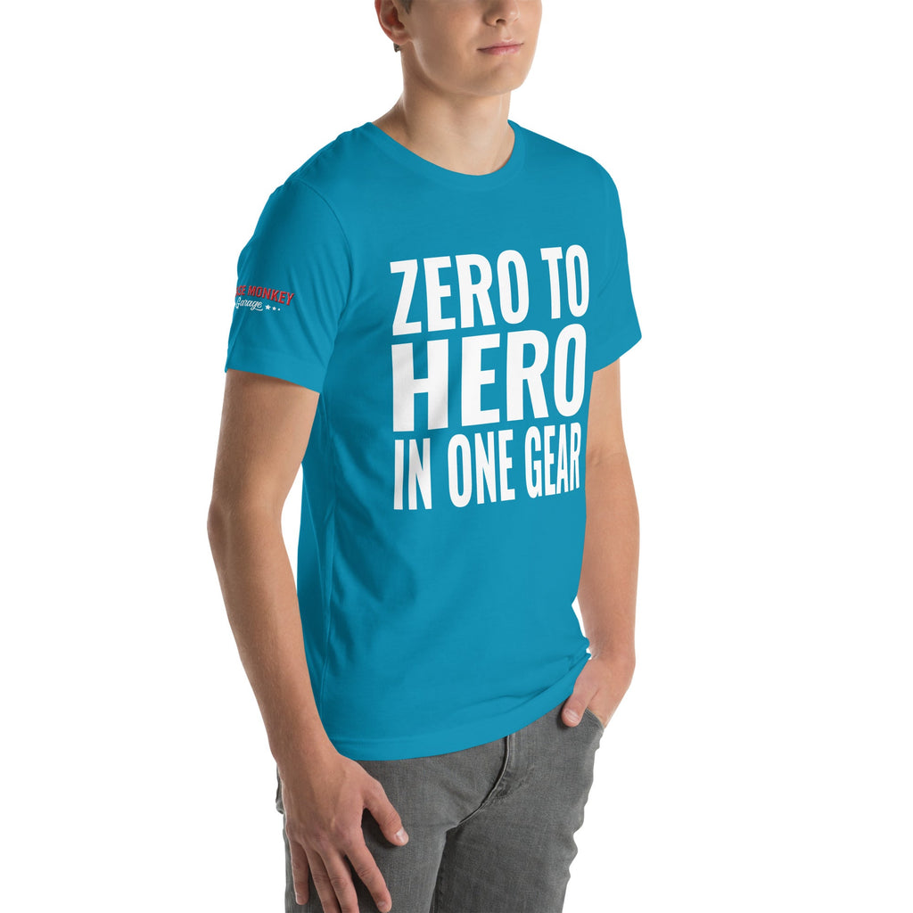 Zero to Hero in One Gear Unisex T-Shirt-Grease Monkey Garage