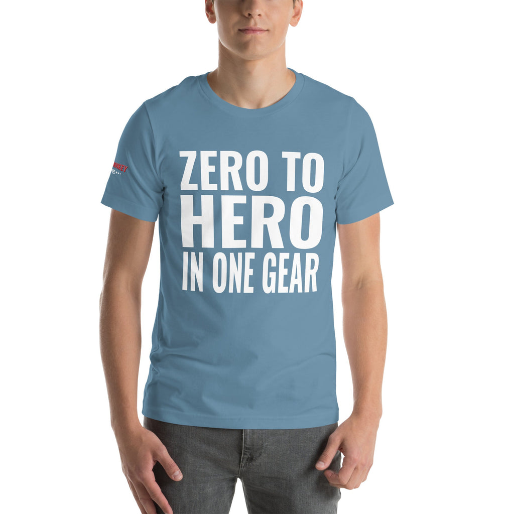 Zero to Hero in One Gear Unisex T-Shirt-Grease Monkey Garage