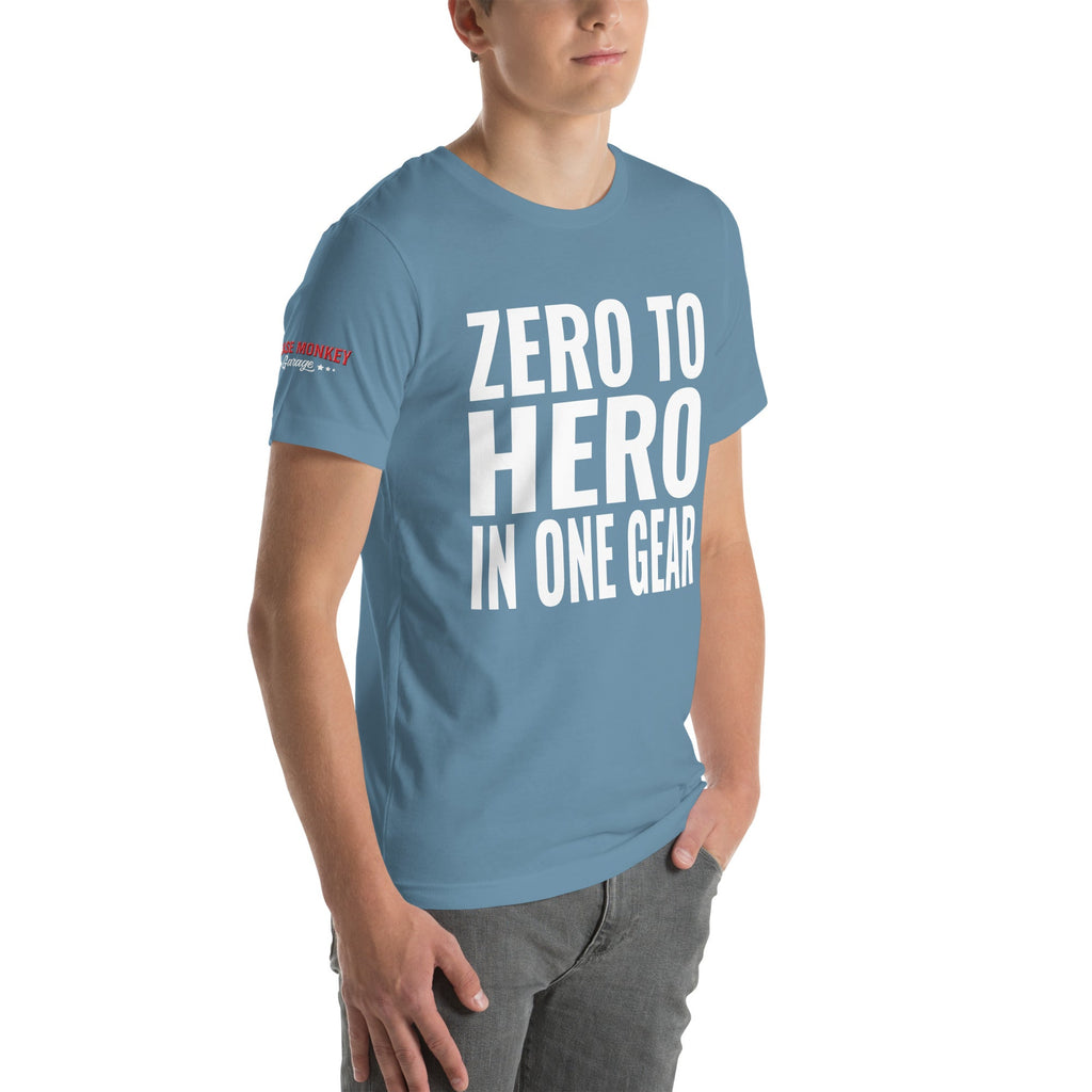 Zero to Hero in One Gear Unisex T-Shirt-Grease Monkey Garage