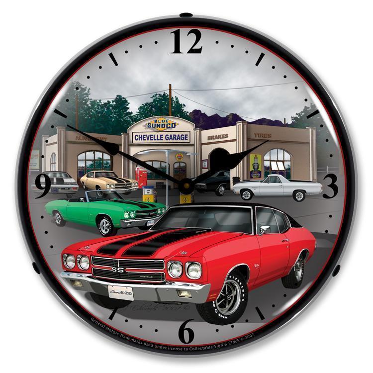 1970 Chevelle Backlit LED Clock-LED Clocks-Grease Monkey Garage