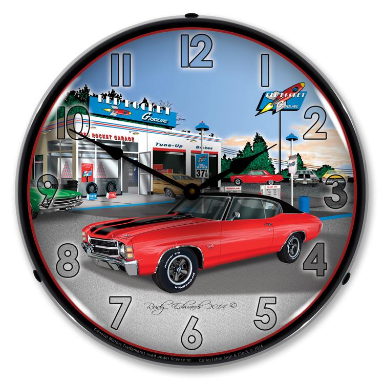 1971 SS Chevelle LED Clock-LED Clocks-Grease Monkey Garage