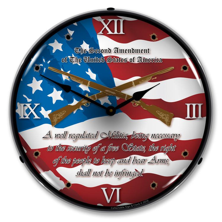 2nd Amendment LED Clock-LED Clocks-Grease Monkey Garage