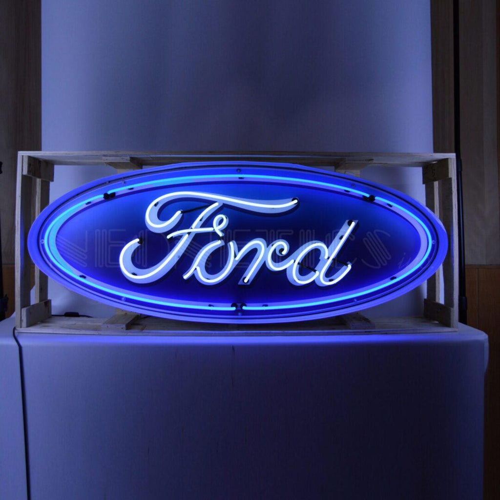 5 Foot Ford Oval Neon Sign in Steel Can-Neon Signs-Grease Monkey Garage