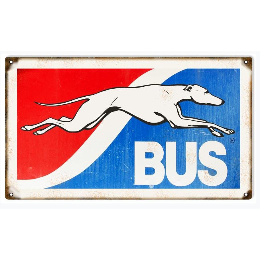 Aged Greyhound Bus Metal Sign-Metal Signs-Grease Monkey Garage