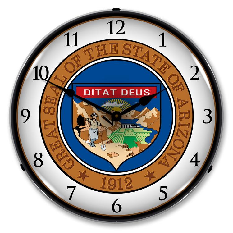 Arizona State Seal LED Clock-LED Clocks-Grease Monkey Garage