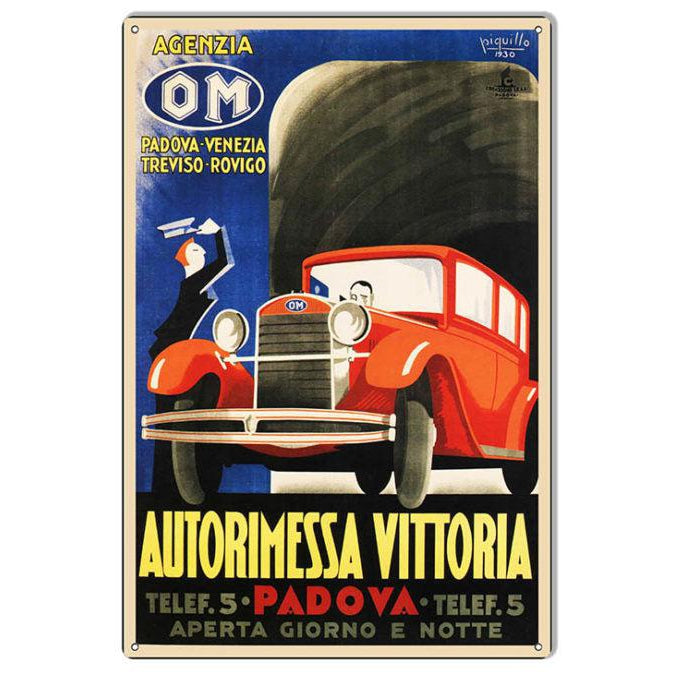 Autorimessa Vittoria Metal Sign-Metal Signs-Grease Monkey Garage