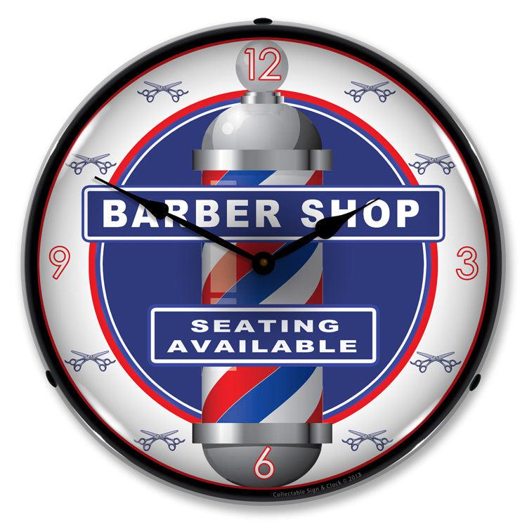 Barber Shop Backlit LED Clock-LED Clocks-Grease Monkey Garage