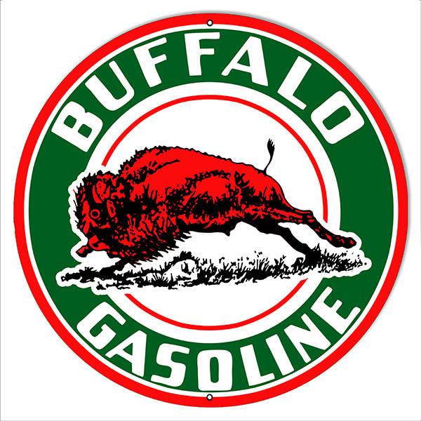 Buffalo Gasoline Metal Sign-Metal Signs-Grease Monkey Garage