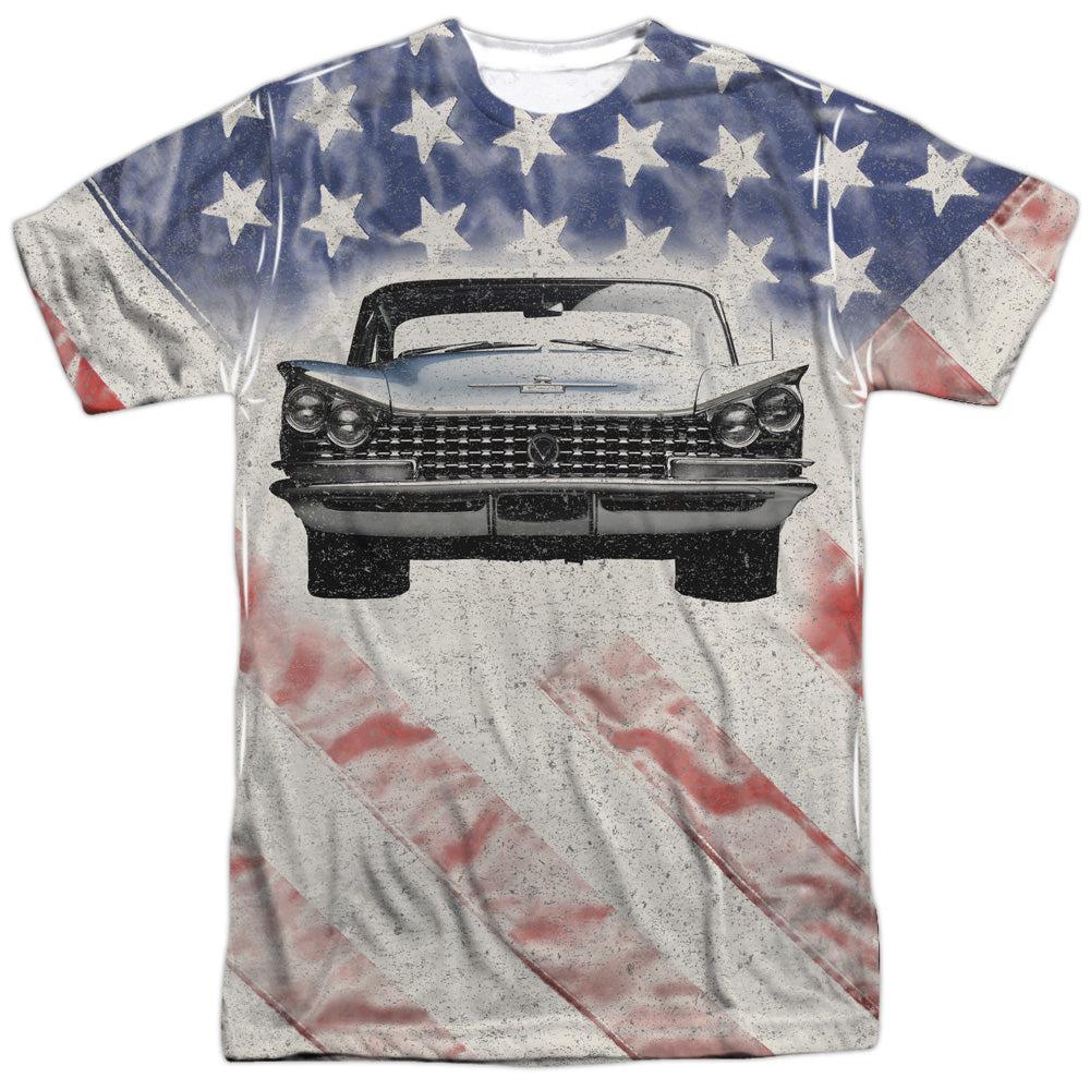 Buick 1959 Electra Flag (Front and Back Print) Short-Sleeve T-Shirt 100% Poly-Grease Monkey Garage