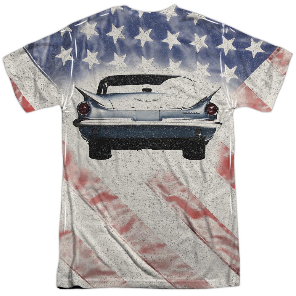 Buick 1959 Electra Flag (Front and Back Print) Short-Sleeve T-Shirt 100% Poly-Grease Monkey Garage