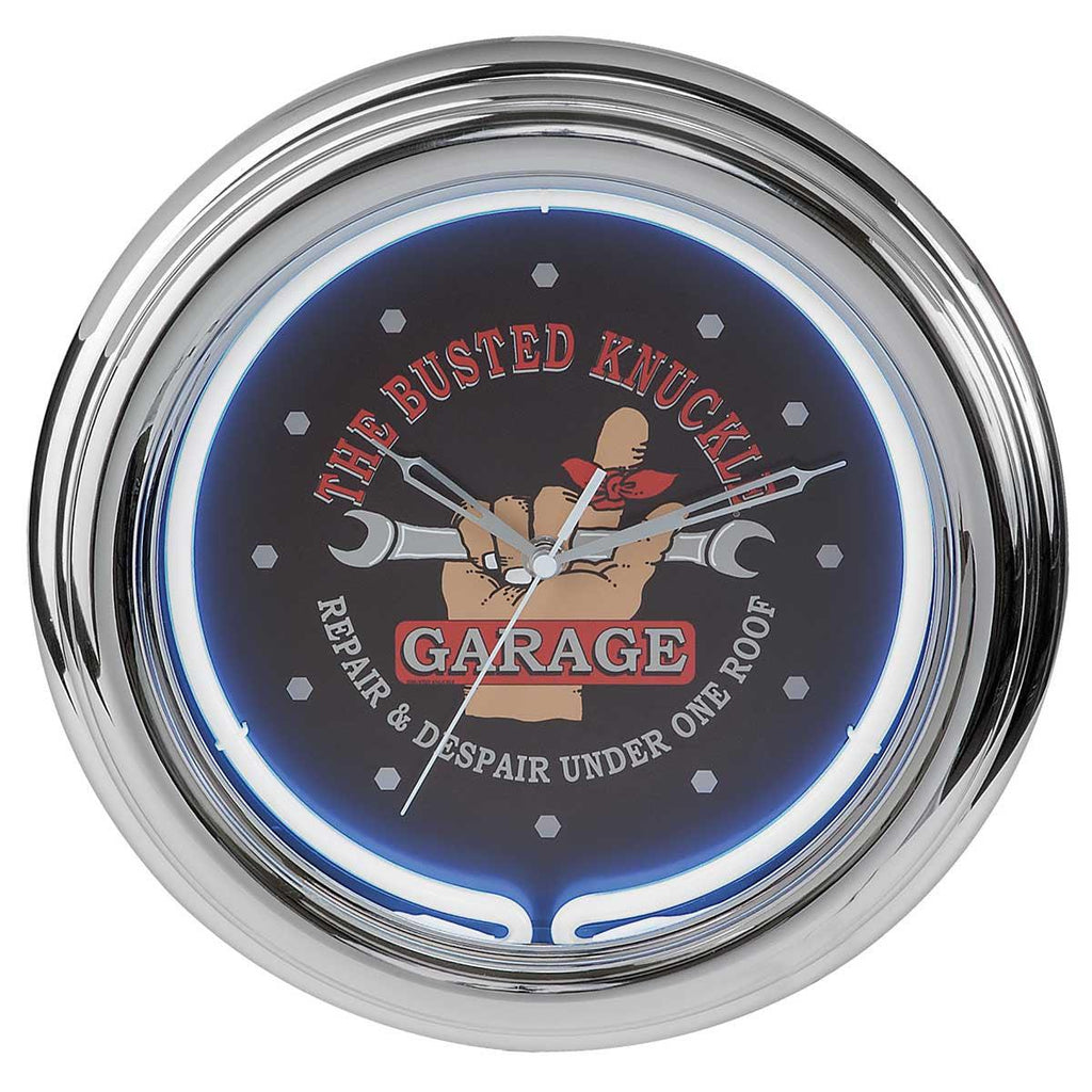 Busted Knuckle Garage Neon Clock-Grease Monkey Garage