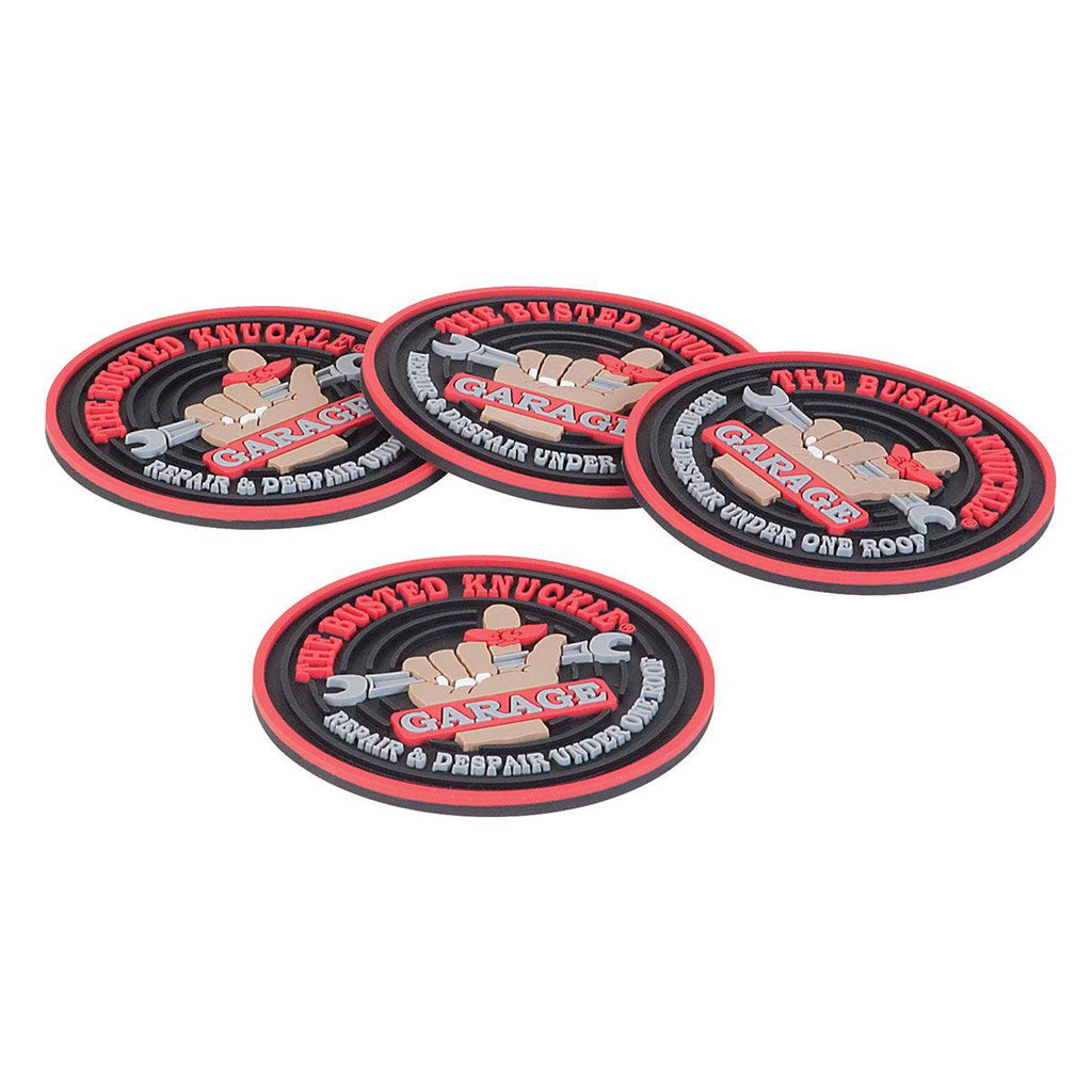 Busted Knuckle Garage Rubber Coaster Set-Grease Monkey Garage